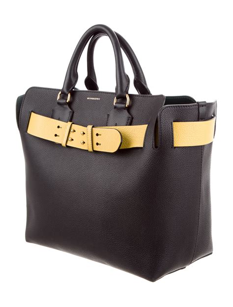 burberry medium leather belt tote|Burberry outlet tote bags.